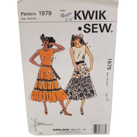 KWIK SEW Other - Vintage Ruffled Skirt KWIK SEW Sewing Pattern 1979 UNCUT Size XS-L 90s 80s